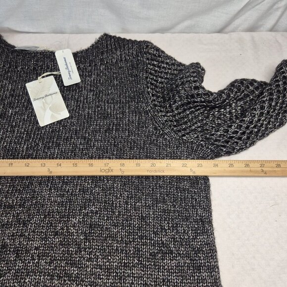 Tommy Bahama Women's Shimmer Balloon Sleeved Bateau Sweater Size XL Black (29) - Picture 7 of 14